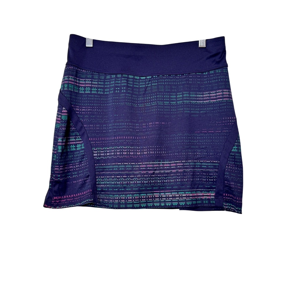 GRANDSLAM Performance Athletic Skort Navy Multi‎ Color Stripe Print Size M